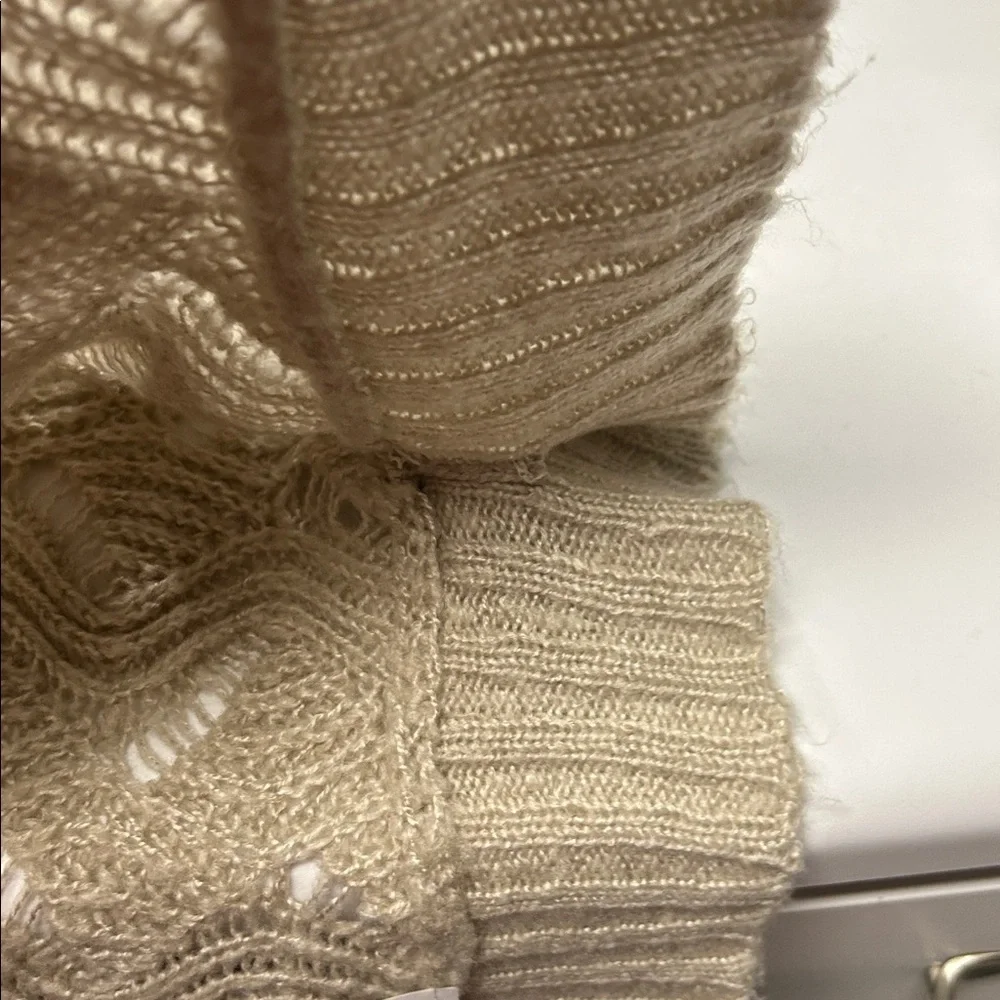 Vintage America Cable Knit Poncho - Taupe